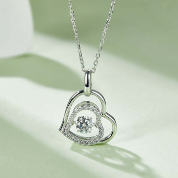 Moissanite 925 Sterling Silver Heart Necklace - STUFF TREND