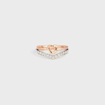 Knotted Heart Shape Inlaid Zircon Ring - STUFF TREND