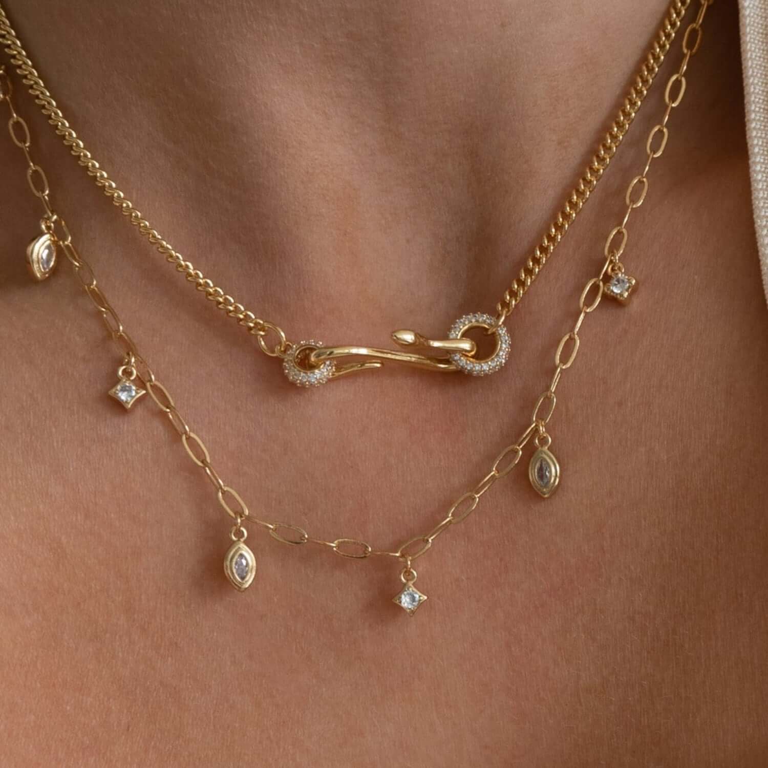 18K Gold-Plated Copper Inlaid Zircon Necklace - STUFF TREND