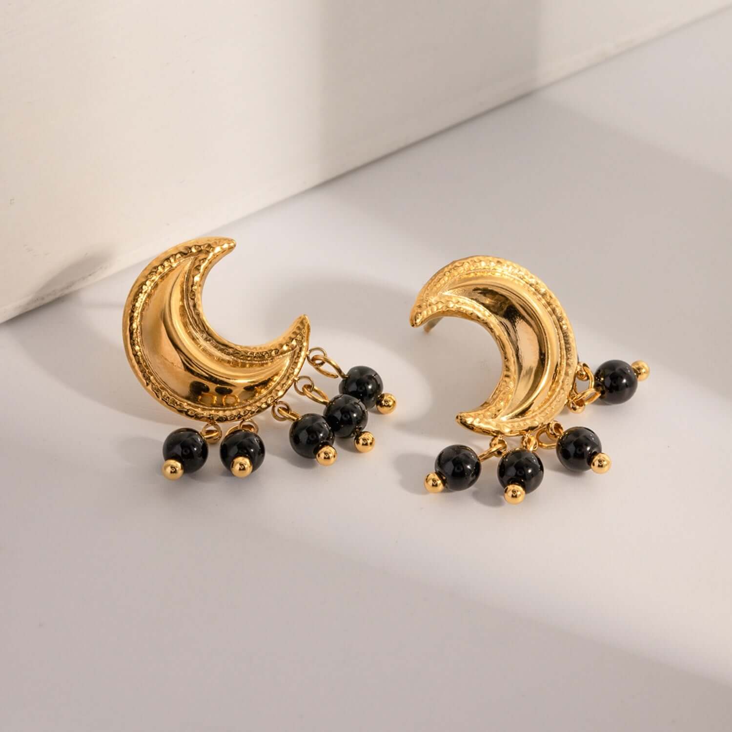 18K Gold-Plated Stainless Steel Moon Shape Earrings - STUFF TREND