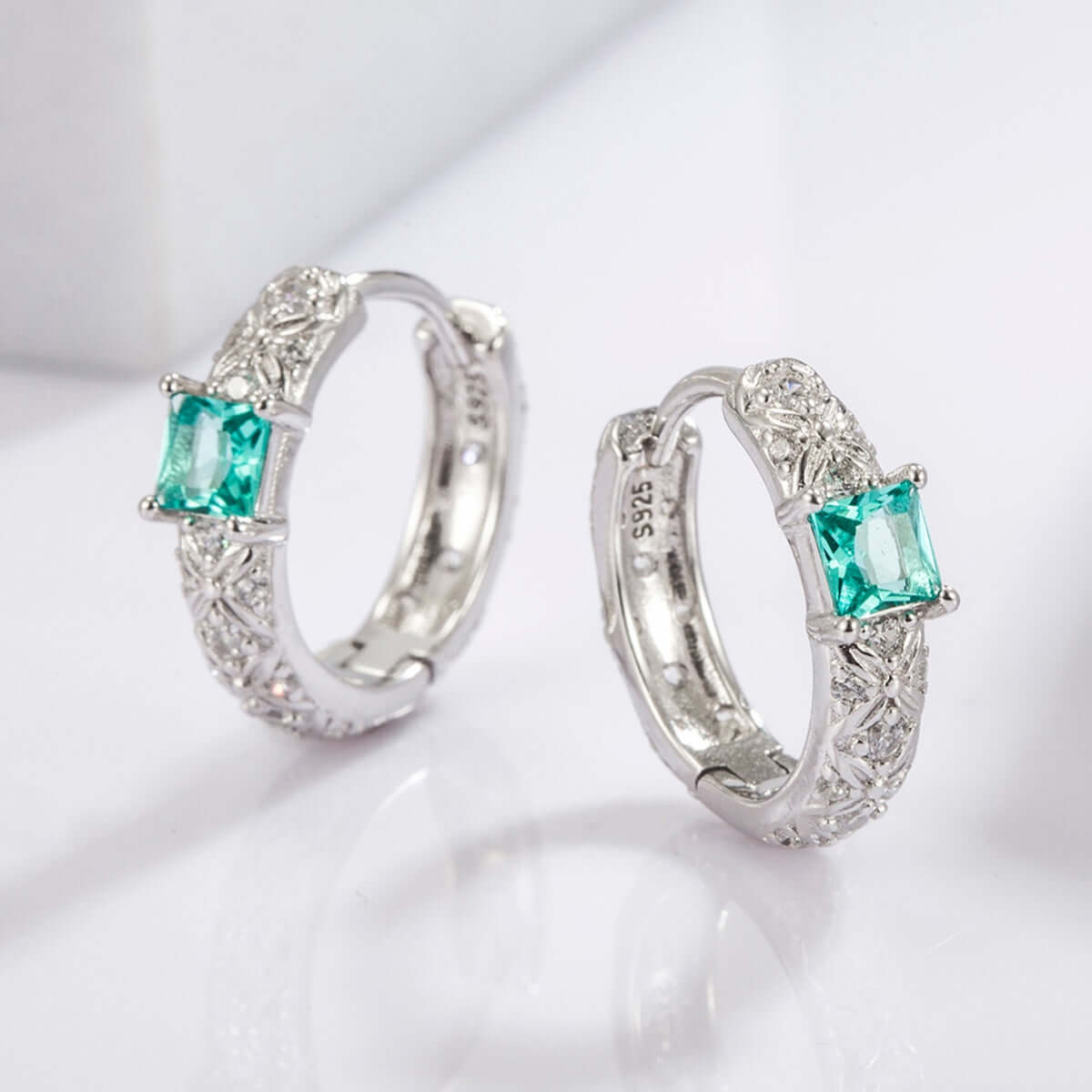 925 Sterling Silver Inlaid Zircon Earrings - STUFF TREND