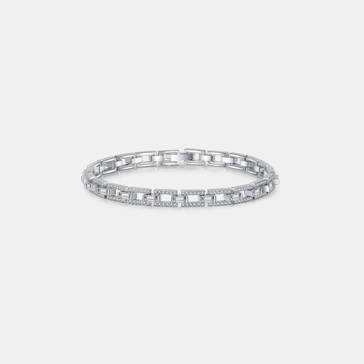 Elegant 3.2 carat moissanite bracelet in 925 sterling silver, showcasing a dazzling design, perfect for special occasions.