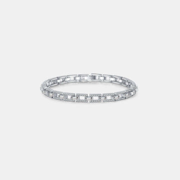 Elegant 3.2 carat moissanite bracelet in 925 sterling silver, showcasing a dazzling design, perfect for special occasions.