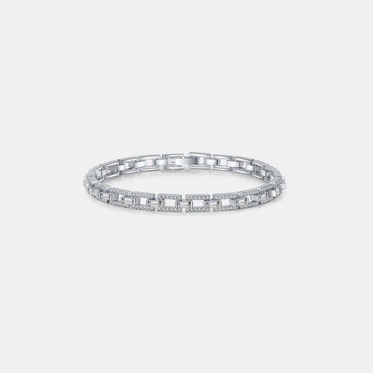 Elegant 3.2 carat moissanite bracelet in 925 sterling silver, showcasing a dazzling design, perfect for special occasions.