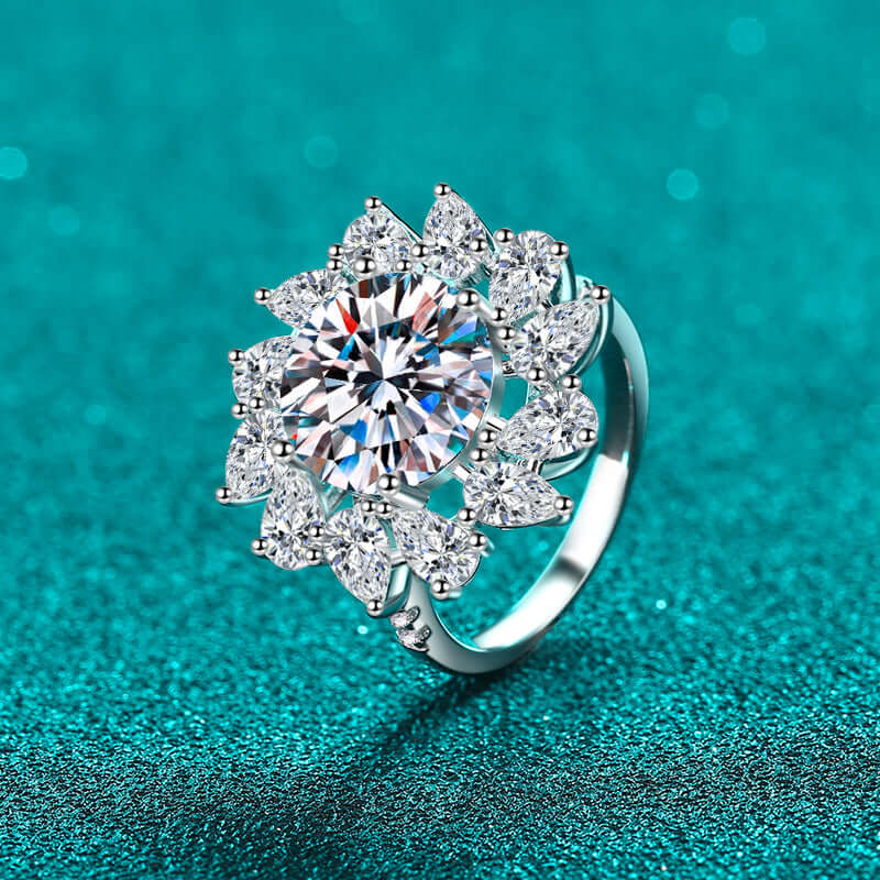 5 Carat Moissanite 925 Sterling Silver Flower Shape Ring - STUFF TREND