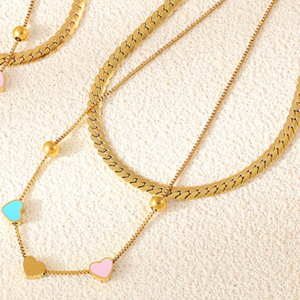 18K Gold-Plated Double Layered Heart Necklace - STUFF TREND