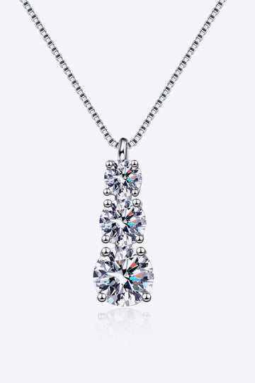 Moissanite Triple-Pendant Necklace - STUFF TREND