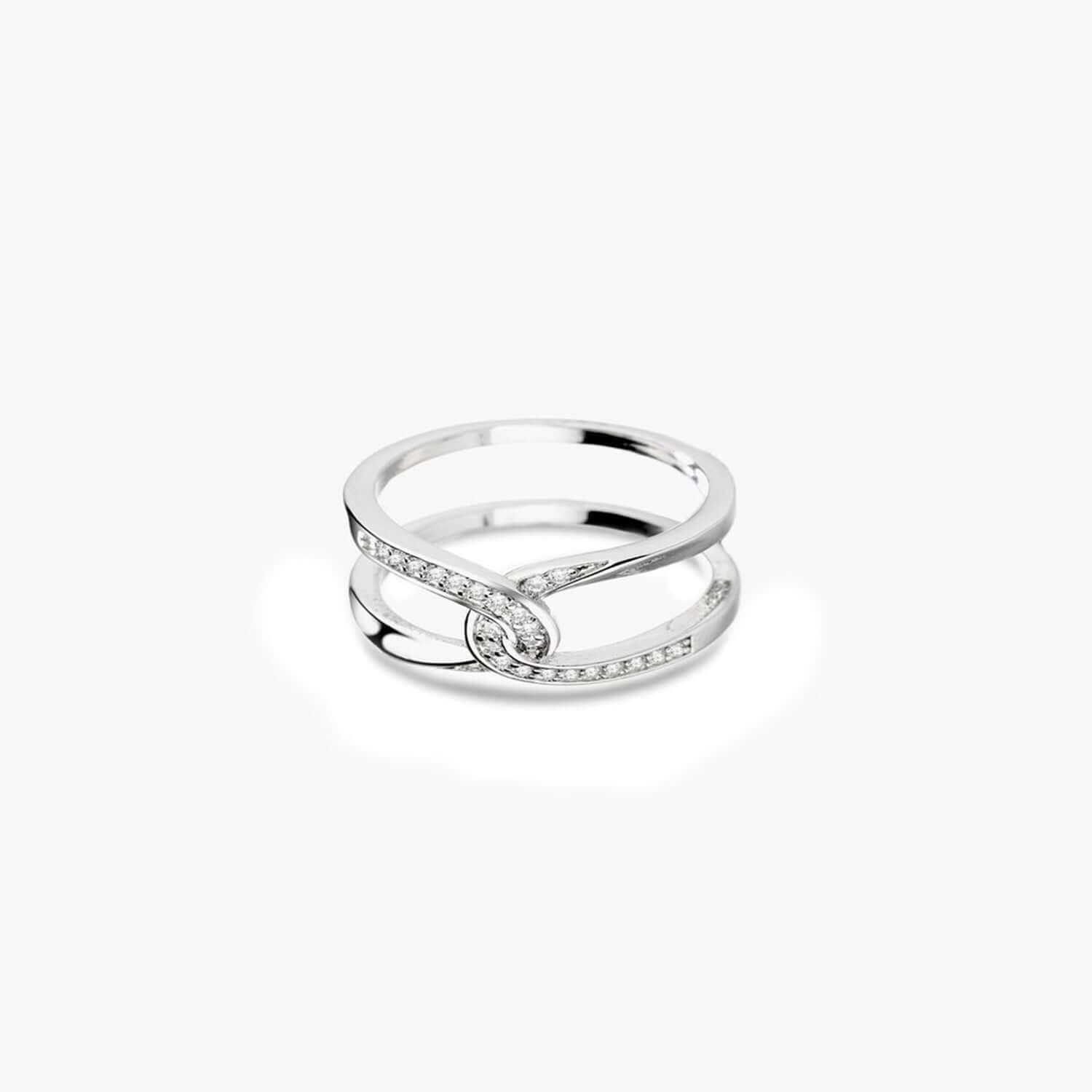 Twisted Inlaid Zircon Double-layered Ring - STUFF TREND