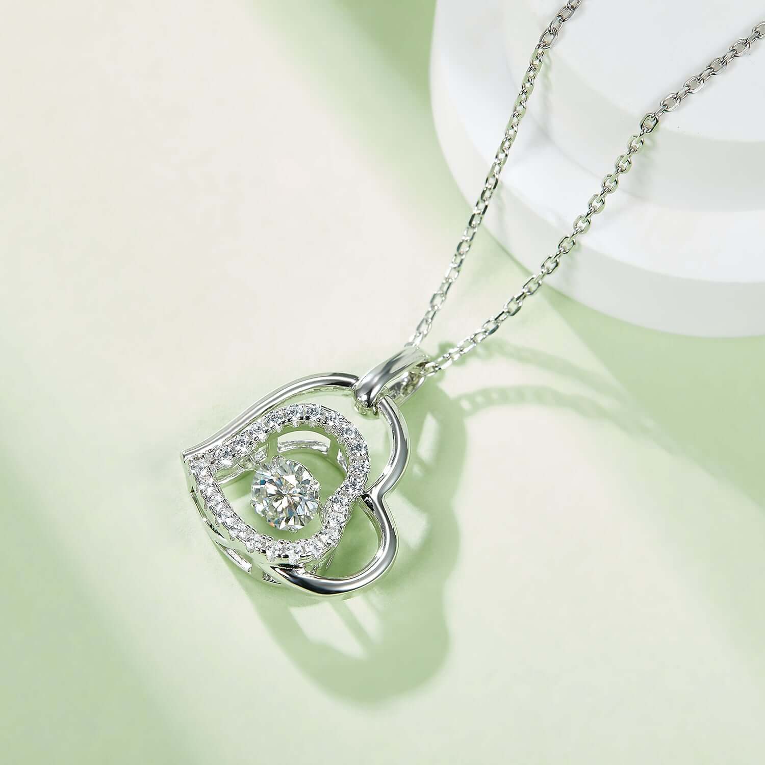 Moissanite 925 Sterling Silver Heart Necklace - STUFF TREND